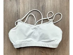 Lululemon Size 2 Womens White Lined Wireless Pull On Racer Back Sports Bra thumbnail 3