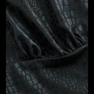 Crocodile Embossed Backless PU Halter Top Size Lg NWT Black thumbnail 4