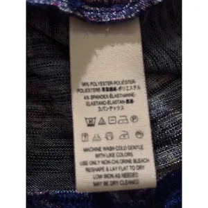 Free People Blue Floral Open‎ Back 3/4 Sleeve Knit Top Small Boho Keyhole Blouse thumbnail 6