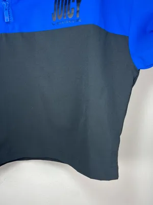 Juicy Couture 1/4 Zip Windbreaker Pullover Jacket Blue Black Stretch Y2K Fall XS thumbnail 7