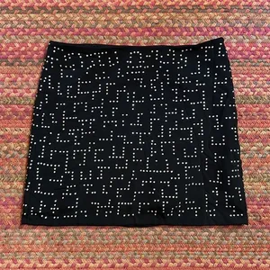 GAP BLACK STUDDED GEOMETRIC MINI SKIRT thumbnail 1