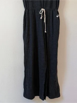Nike Charcoal Wide-Leg Knit Tank Jumpsuit with Drawstring XXL NWT thumbnail 4
