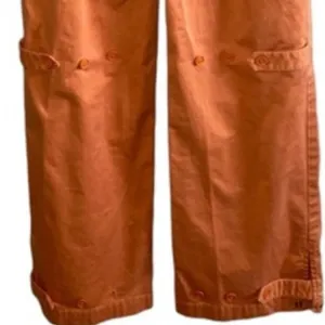 Vintage GAP Stretch Orange Wide Leg Cargo Pants Y2K‎ Utility 90s Size 4 thumbnail 4