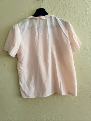 Source Unknown Delicate Lace-Trim Pink Women’s Blouse thumbnail 5