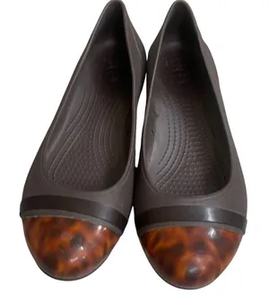 Crocs Cap Toe Flat Espresso Brown Tortoise Shell Ballet Flats Womens Size 10 thumbnail 1