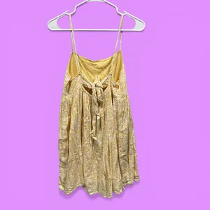 Cute floral Y2K buttercup babydoll tie back mini dress skinny straps square neck thumbnail 2