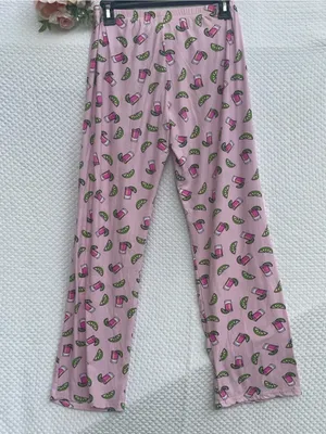 Roll Outta Bed Pink Cocktail Lime Pajama Pants Women’s Medium Lounge Sleepwear thumbnail 3