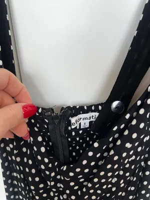 Reformation Black & White Polka Dot Dress thumbnail 6