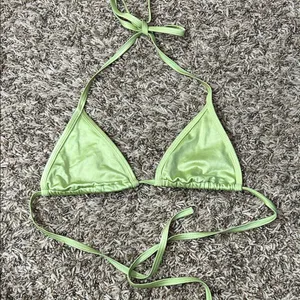 La Hearts Green Metallic Triangle Bikini Top Sz XS thumbnail 1