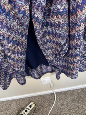 Maeve Blue Pink Zig Zag High Low Dress Womens XL Boho Casual Anthropologie Mini thumbnail 6