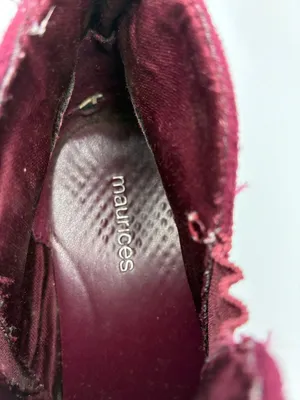 Maurices Womens Bridget Ankle Booties 8 Burgundy Slip-On Closed Toe Suede Casual thumbnail 11