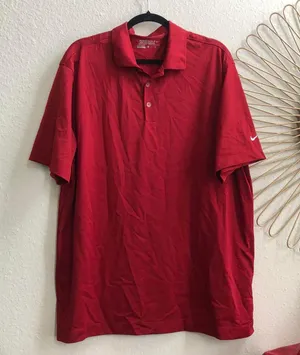 Nike Golf Polo Shirt Tour Performance Red l DRI-FIT XL Measurement in pics Great condition thumbnail 1