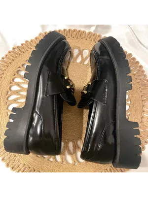 Steve Madden Lyanna Loafer Black Faux Leather Size 9 Dark Academia thumbnail 6