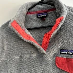 Patagonia‎ Re-Tool Snap-T Fleece Pullover Gray Coral Pink Polartec Womens Large thumbnail 4