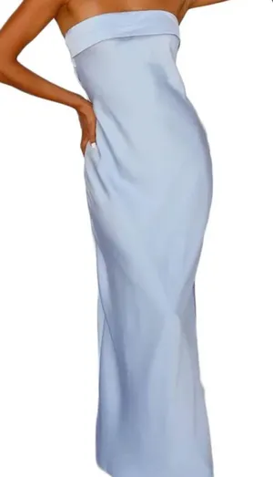 Peppermayo Blue Strapless silky Dress thumbnail 2