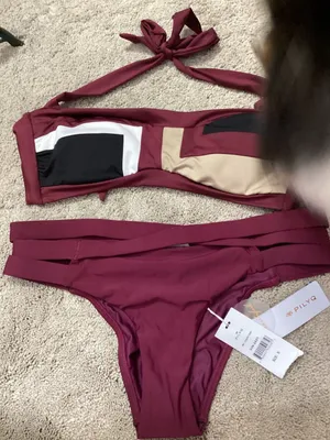 New. PQ & Becca color block bikini. Small. Retails $159 thumbnail 6