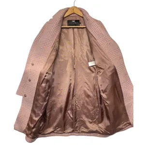 Tara Jarmon Paris Plaid Wool Blend Coat Pink Orange Size 34 French EU 34 US 2-4 thumbnail 5