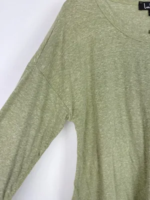 NWT Lulus Heathered Olive Green Long Sleeve T-Shirt Tee Basic Size Small S NEW thumbnail 2