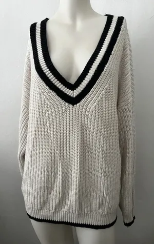 Abercrombie & Fitch Sweater Womens XL Varsity Preppy Tennis Academic Sleeve Spot thumbnail 1