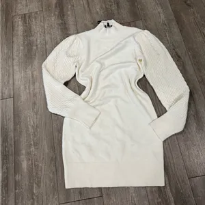 Steve Madden White Long Sleeve Sweater Dress thumbnail 5