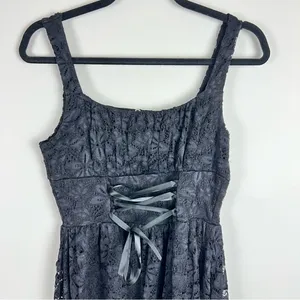 Cosmic Aura Black Lace Corset Midi Dress Size S | Gothic Dark Academia thumbnail 5
