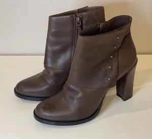 Roberto Del Carlo Taupe Brown High Heel‎ Ankle Leather Boots Size 8 thumbnail 1