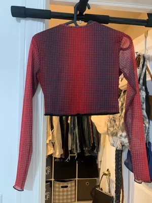 Edikted Red Mesh Long Sleeve Top thumbnail 3