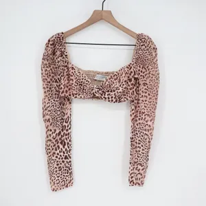 Naked Wardrobe The‎ Statement Leopard Print Crop Top Sweetheart Neck M thumbnail 2