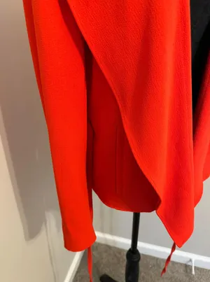 New York And Company New! Orange Belted Open Front Blazer Size L thumbnail 4