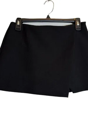 Zara Micro Mini Skort Women's Small Black Going Out Date Night Party A-Line Club thumbnail 3