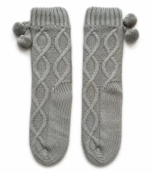 Muk Luks Gray Slipper Socks (Size 7 thumbnail 1