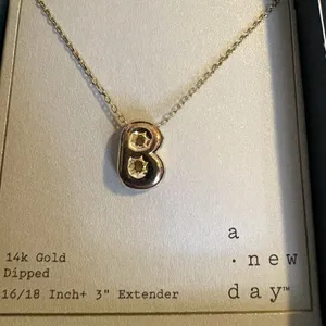 A New Day Gold 14K Dipped Initial B Necklace One Size thumbnail 2