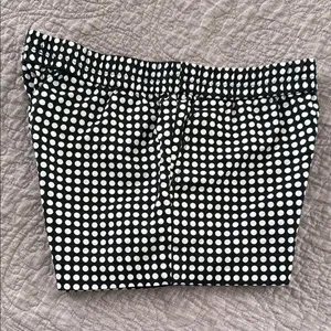 J. Crew Black & White Linen Blend Polka Dot Shorts thumbnail 1