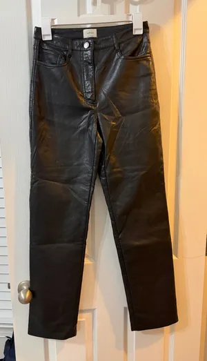 Aritzia Wilfred Leather Pants Black thumbnail 1