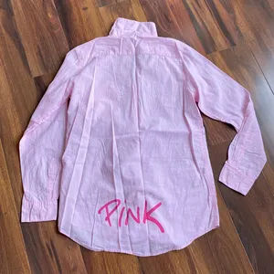 PINK Victorias Secret 2004 Striped Button Down Oversized Sleep Shirt Nightgown thumbnail 2