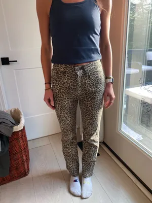 Zara Leopard Print Straight Leg Jeans thumbnail 5