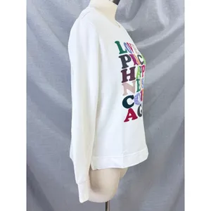 Garima Dhawan‎ Anthropologie Love Peace Happiness Courage Sweatshirt White XS thumbnail 2