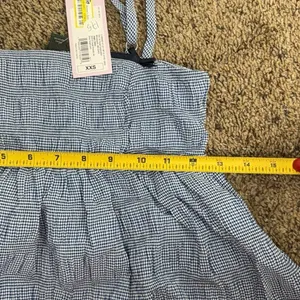 Wild Fable Gingham Mini Dress XXS Blue White Cottagecore Coquette Bubble Hem thumbnail 10