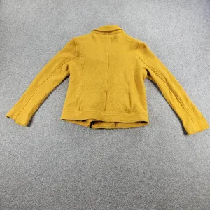 Tahari Womens Moto Jacket Small Yellow Wool Blend Boucle Zip Up Pockets thumbnail 2