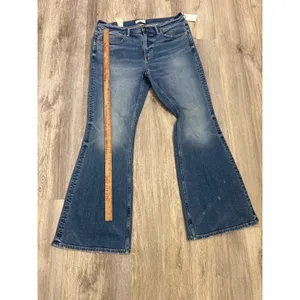 American Eagle AE77 Womens Low-Rise Flare Jeans‎ Medium Wash Distressed Size 14 Regular NWT thumbnail 8
