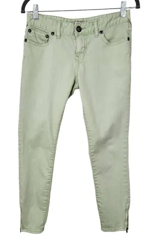 Free People Green Skinny Jeans Size 27 Free People Green Ankle Zip Skinny Denim thumbnail 1