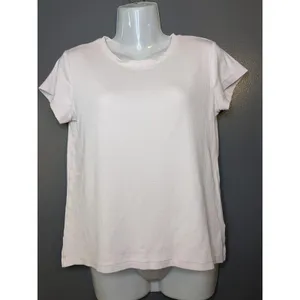 Club Monaco Shirt Womens Large Pink Basic Crew Neck Cropped Stretch Tee Top thumbnail 2