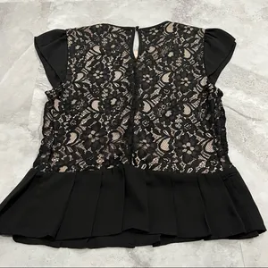 Express Illusion Peplum Lace Top Size Small‎ S Cap Sleeves thumbnail 3