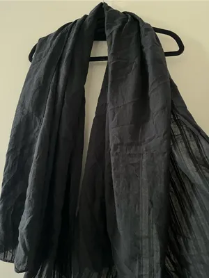 Aerie Black 100% Cotton Oversized Scarf Wrap Crinkle Gauze Lightweight Capsule thumbnail 3
