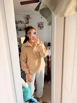 Aerie Getaway Quarter Snap Sweatshirt thumbnail 6