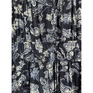 LOFT Paisley Bow Pocket Boho Maxi‎ Dress Blue NWT Size Large thumbnail 6