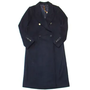 NWT Quince Italian Wool Double-Breasted Long Coat in Cadet Blue XS thumbnail 2