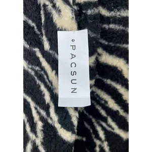 PacSun Zebra Print SzXL Cropped Sherpa Fleece Pullover – Black & Cream thumbnail 8