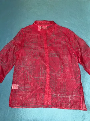 ALFRED DUNNER 2 pc button up 3/4 sleeve semi sheer, matching tank top size 16 thumbnail 4