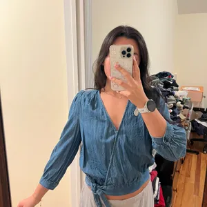 Denim Wrap Top Madewell thumbnail 1